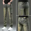 Jeans hommes Denim pantalon coupe ajustée rétro Stretch hiver automne pantalon pour homme Streetwear Moto Biker jean haute qualité 240313