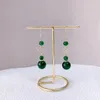 Kolczyki Dangle Green retro w stylu retro moda i eleganckie długie qipao hanfu wszechstronne dla damskich akcesoriów do kolczyków biżuterii