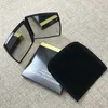 Mode C Femmes velours noir ensemble miroir cosmétique miroirs de maquillage portables pliant lentille à double usage double face avec boîte-cadeau pour dames 2851