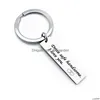 Key Rings Stainless Steel Drive Safe I Need You Here With Me Keyring For Your Family Engraved Car Keychain Husband Gift Boyfriend Drop Dhk0F