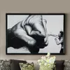 Nuomege Black and White Boxer Picture Canvas Paintings印刷壁写真