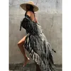 Women's Swimwear Swimsuit Ladies Black Tie Dye Kimono Cape Summer Suit Beachwear Clothing Sale Beach Cover