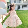 Abiti da ragazza 2024 Baby Floral Born 1 ° compleanno Battesimo Festa Lolita Bow Infant Princess Boutique Dress Bambini Colthes