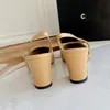 Mit Box Designer-Chaneles-Schuhe für Damen, Slingback-Sandalen, klobige High-Heels, Fischerschuhe, Espadilles, Ballerinas, Party-Ballerinas mit Buchstaben und Schleife