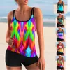 Swim Wear Womens Swimsuit Sleeveless Bikini Tvådel Sexig Holiday S-6XL Beach Set med färgglada mönster Print Aquatic Sports 240311