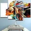 Abstract kleurrijk vrouw haar ingelijste schilderij moderne canvas Wall Art Home Decor HD gedrukte foto's 4 panelen Poster283q