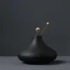 Vasi Vaso in ceramica nera Vaso da fiori in ceramica Tinta unita Disposizione dei fiori Vaso piccolo Contenitore idroponico Decorazione della casa Ornamenti
