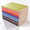 Notepads Wholesale High Quality A5 Simple Classic Solid Soft Leather Pu Journal Notebooks Daily Schede Memo Sketchbook Home School Off Otfei