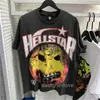 Hellstar Herren-T-Shirts, Herren-Designer-T-Shirt, luxuriös, weiß, schwarz, grau, Sommergrafik, Streetwear-Druck, übergroße Designs, T-Shirts, Damen, trendige Hip-Hop-Rap-T-Shirts