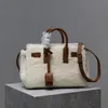 Borsa tote alla moda in lana di agnello per donna borsa a tracolla piccola bianca in vera pelle di qualità specchio con pacchetto completo