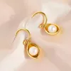 Stud Earrings Minimalist Korea Earring With Freshwater Pearl W/S925 Silver Needle /ECO Brass 18kGold Filled Jewelry For Women HYACINTH