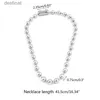 Anhänger Halsketten 50JB Frauen Choker Big Ball Punk Schmuck 7,5mm Legierung Perle Schlüsselbein Kette Kugel Halskette Link Halsketten für männer Mädchen GeschenkL242313