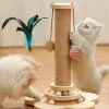 Scratchers Cat Climbing Post with Turntable Funny Kitten Stick Scratching Post Tree Tower Durable Sisal Scratching Board Cat Scratch Tree