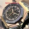 AP Fancy Watch Highend Watch Royal Oak Offshore Series 44mm Diameter 18K Rose Gold Ceramic Outter Ring Automatic Mechanical Mens Watch Luxury Watch 26401rooo