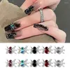 Nagelkonstdekorationer 10st charms legering 3d spindel lyxiga strass smycken tillbehörsdelar för halloween goth punk stil dekoration