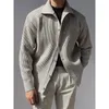Männer Pullover 2024 Herbst/Winter Polo Kragen Casual Einfarbig Strickwaren Strickjacke Pullover Mode Mantel