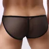 Underpants Men Mesh Sheer Underwear Briefs Sexy Gay Super Thin Transparent U Convex Penis Pouch Low Rise Male Panties Man Erotic Lingerie