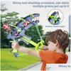 Autres jeux Puzzles Slings Sticky Ball Dart Board Montessori Jeu éducatif pour enfants Cible Throw Bow Toy Jouets de fête en plein air Dhrdq