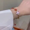 Lien Bracelets Bracelet goutte boucle d'oreille Animal dessin animé mignon fleurs rouge personnalisé accessoires de mode cadeau ami femmes bijoux de fête