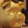 Caixas Gold Ceramic Pig Piggy Bank Safe for Money Piggy Bank Coins Bank Acessórios para casa Mascote Artefato Caixa de dinheiro decoração de casa