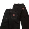 Dżinsy damskie Y2K retro swobodny gotycki moda mody nadrukowane hip-hopowe streetwearu dżinsowe spodnie z szerokimi nogawkami