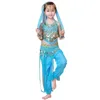 Stage Wear Chiffon Children Belly Dance Girl Costume Halloween Performance 7pcs Sets Kids Dancing Cloth Outfits