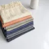 Scarves 100% Linen Solid Color Mens' Scaves Summer Spring Japanese Style Air Conditional Shawls Large Size Wraps With Tassels272U