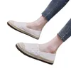 Chaussures décontractées printemps automne femmes appartements fond de paille sans lacet mocassins de luxe marque concepteur