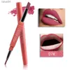 Lippenstift MISS ROSE 2 in 1 Matte lippenstift Lipliner Naakt Lipliner Make-up Waterdichte lippenstift Pen Langdurige Lippotlood Make-up 240313