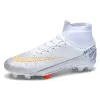 Neue 2024 Mercurial TF Fußballschuhe Herren Fußballschuhe High Top Bequeme Turnschuhe für Jugend Schwarz Weiß Blau