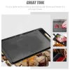 Aprons 1pc Camping Cooking Tray Barbecue Pan BBQ Pot Portable Iron Grill Plate (Black)