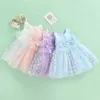 FocusNorm 16Y Kids Girls Tulle Princess Dress 4 Colourseeveless Flower Lace Tutu for Party 240228