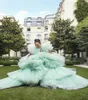 Magnifiques robes de bal en tulle à volants très gonflés mode à plusieurs niveaux en tulle longues robes de bal manches courtes 2020 robes de bal grande taille 3524271