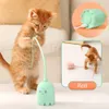 Brinquedos interativos para gatos USB elétrico inteligente rolando bola brinquedo gatos pet silicone automático girar mouse cauda gatinho teaser stick 240309