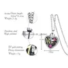 Pendentif Colliers Rétro Mignon Cristal Fleur Maman Coeur Collier En Acier Inoxydable Memorial Crémation Urne Os Cendres Bijoux Pour Femmes Drop Dhwzm