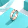 Ontwerper tiffay en co Precision Edition Sterling Zilver Rose Goud Klassieke Drie Diamanten Ring voor Vrouwelijke Paren Brede Smalle Valentijnsdag Cadeau