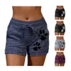 Damen-Shorts, lässige Shorts, hohe Taille, Katzen-Cl-Druck, Drstring, schnell trocknend, elastische Sport-Shorts, Fitnessstudio, Damenbekleidung, L24313