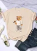 T-shirt imprimé ours en peluche pour hommes jouant au golf T-shirt imprimé pour femmes T-shirt à col rond d'été Harajuku T-shirt décontracté de sport à manches courtes pour femmes 240313