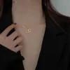 Other Ins Net Red Love Necklace Female Simple Korean Version Heart-shaped Necklace Collarbone Chain Girlfriends Necklace Gift CollaresL242313