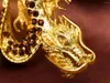 Broches Antique ton doré brillant topaze strass Dragon monstre broche broche