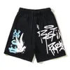 Graffiti Pigeon Terry Materiaal Heren Dames Shorts Zomer Sportstijl Herenshorts Katoen Zwart