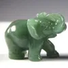 2 2 tum grön Aventurine Jade Stone Craving Lucky Elephant Feng Shui Statue2017