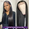Synthetic Wigs HAIR 250 Density Straight Lace Frontal Wig 30 Inch 13x4 Lace Front Hair Wigs For Women ldd240313