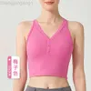 Desginer Bras Lululemmon Dezelfde Sport Tank Top Sexy v Tie Borst Pads Cross Back Stijl Afslanken 24SS