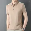 Chemises décontractées pour hommes T-shirt d'été à manches courtes Couleur unie Épissage de revers Mode Pull respirant