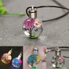 Pendentif Colliers Nouveau lumineux fleur séchée papillon boule de verre femmes collier pendentif corde chaîne collier pour femmes bande en cuir tour de cou L24313