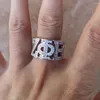 Pierścienie klastra Topvekso Grecja Najwyższa jakość cyrkonia Zeta Phi Beta Silver Sorority Greek Letter Finger Ring Biżuteria