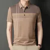 Été à la mode imprimé Polo à manches courtes pour hommes d'affaires décontracté revers bouton poche confortable t-shirt Ropa Hombre 240301