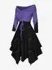 Vestidos Casuais Rosegal Plus Size Sweater Mulheres Outono Inverno Lace Up Dois Tons Patchwork Crisscross Painel Lenço Texturizado Vestido