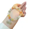 Natural Jade Duobao Pumpkin Beads Armband Women's Colorful Jade Agate Nya kinesiska högkvalitativa smycken Kinesisk vind